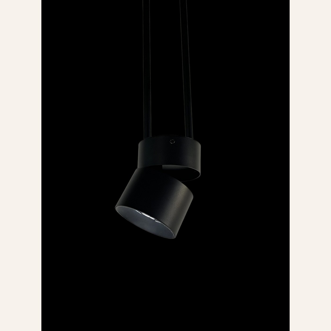 Matte Black Adjustable Cylinder Pendant Light
