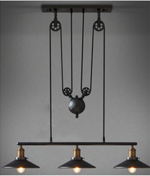 L950mm Black Metal Linear Pendant Lamp (3 x E27)