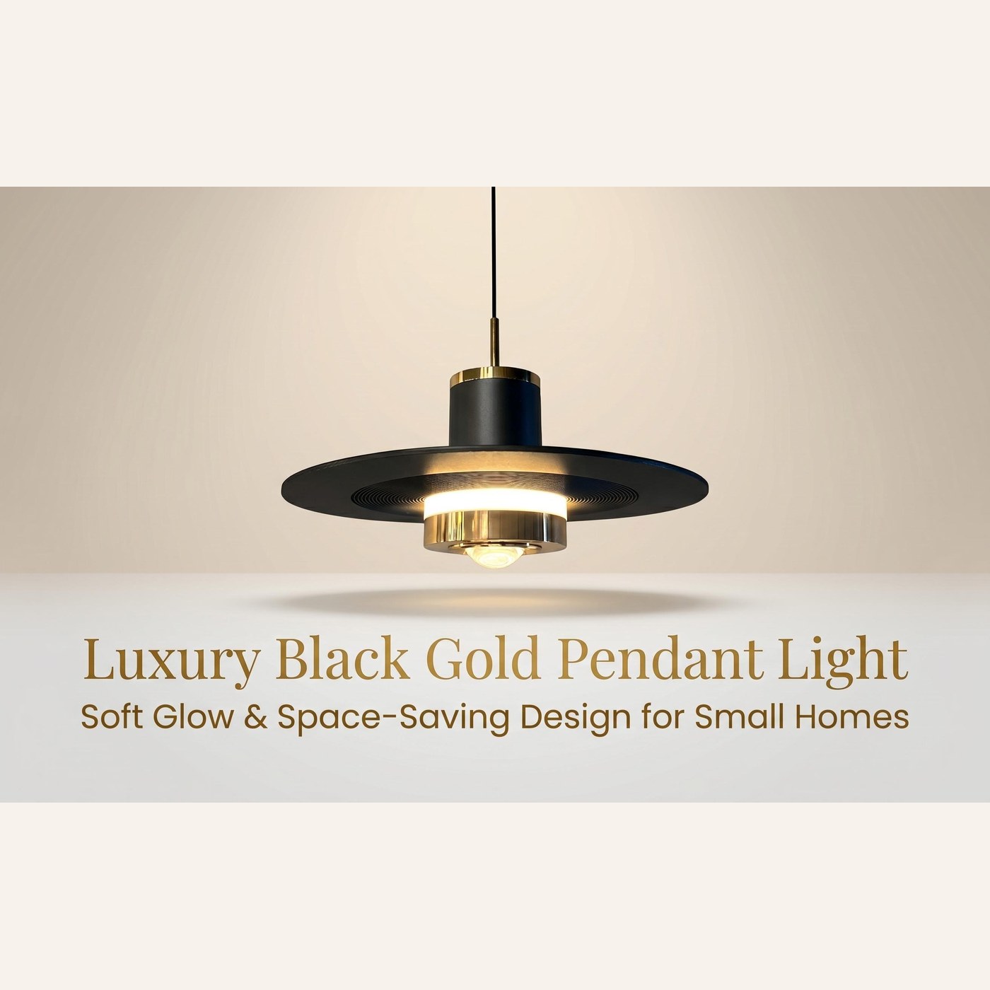 Black Gold Disc Pendant Light